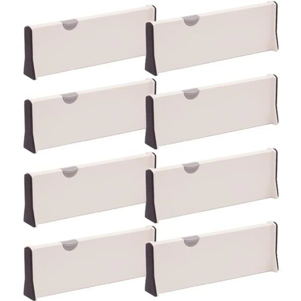 Set of 8Adjustable Drawer Dividers Organizer Separators Plastic DresserOrganizer